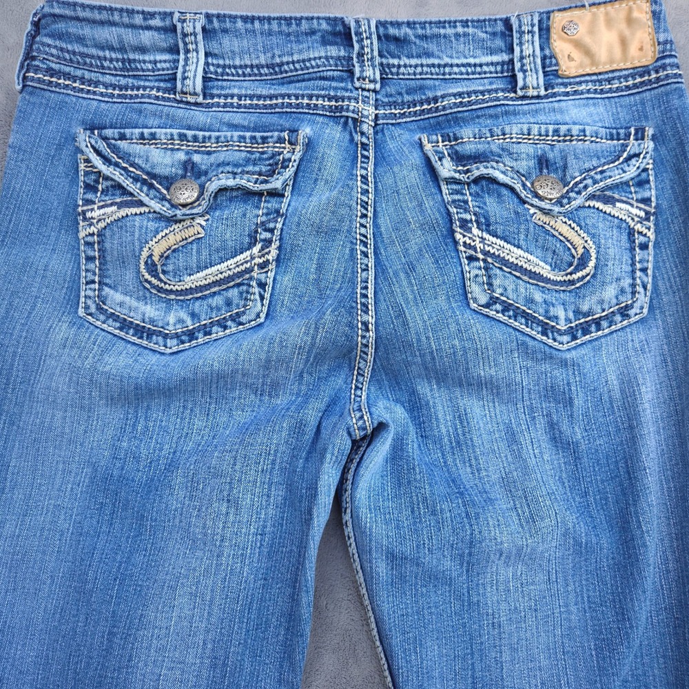 Silver Jeans Co Y2K Bootcut Jeans Western Embroidered Pocket Blue Denim